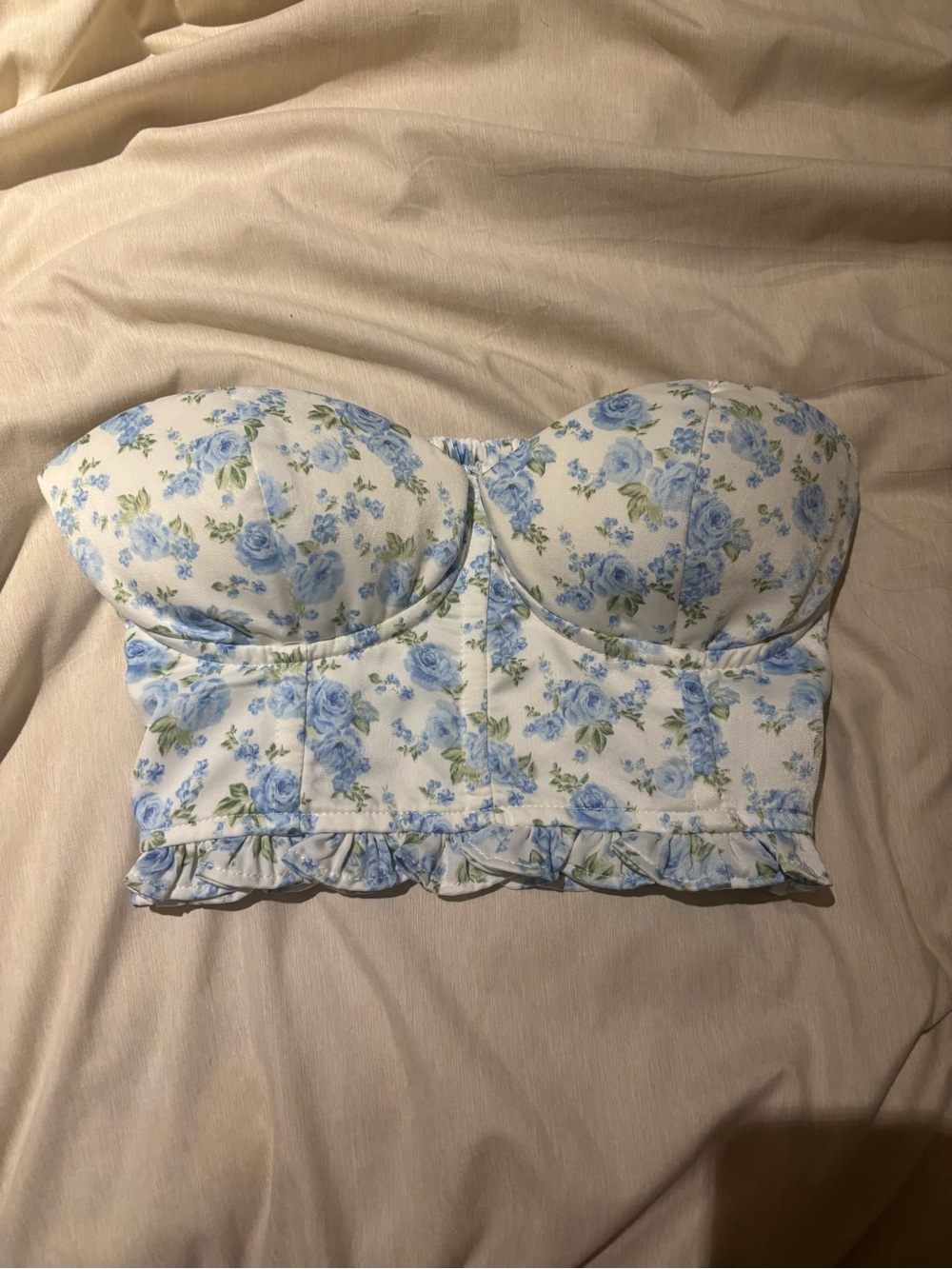 Strapless Floral Bustier Top
